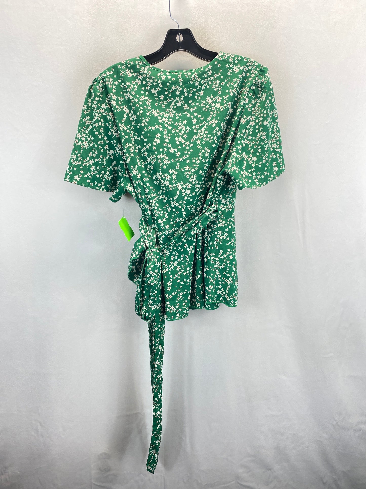 Green Top Short Sleeve Shein, Size 1x