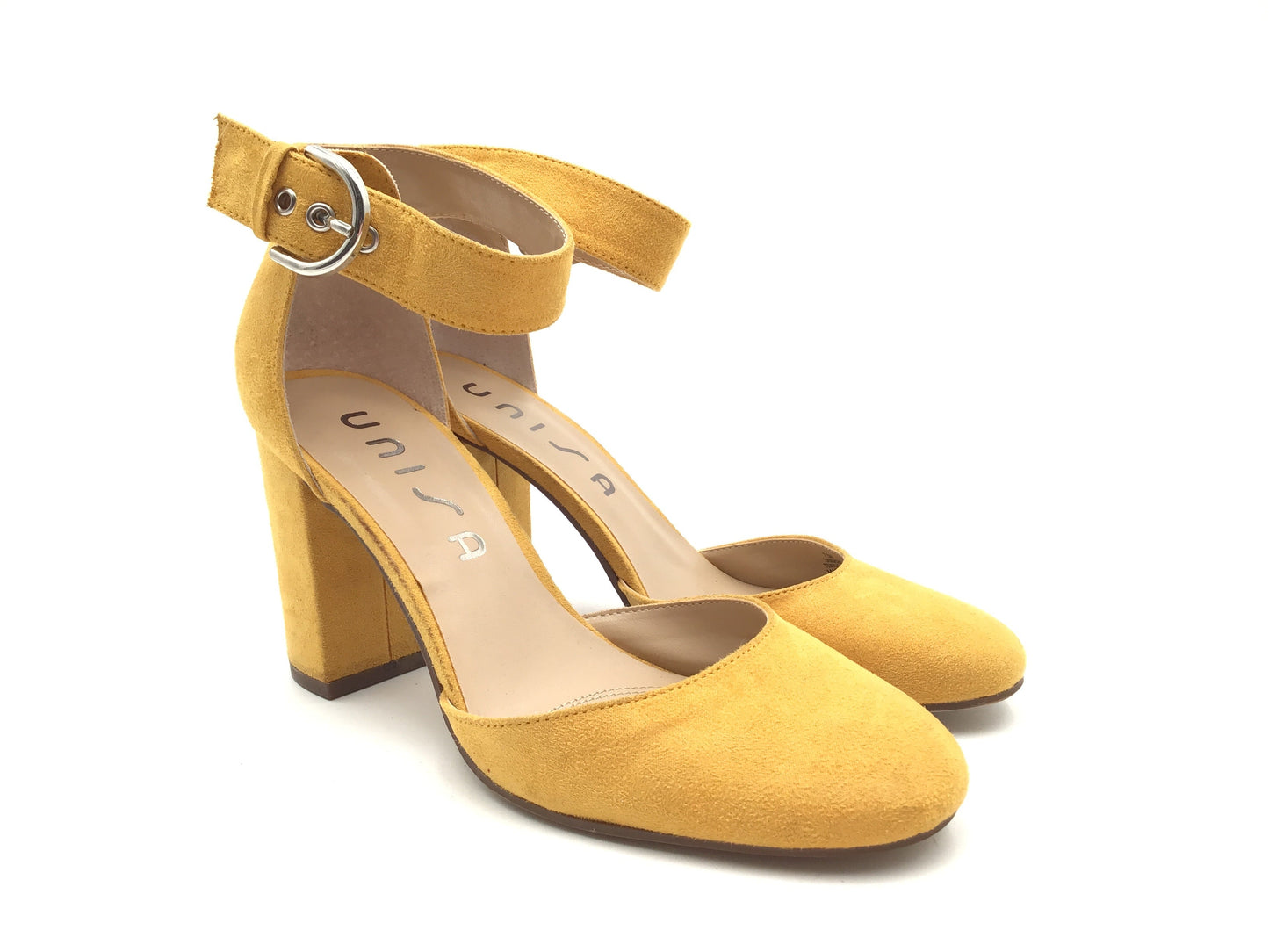 Shoes Heels Block By Unisa In Yellow, Size: 7.5