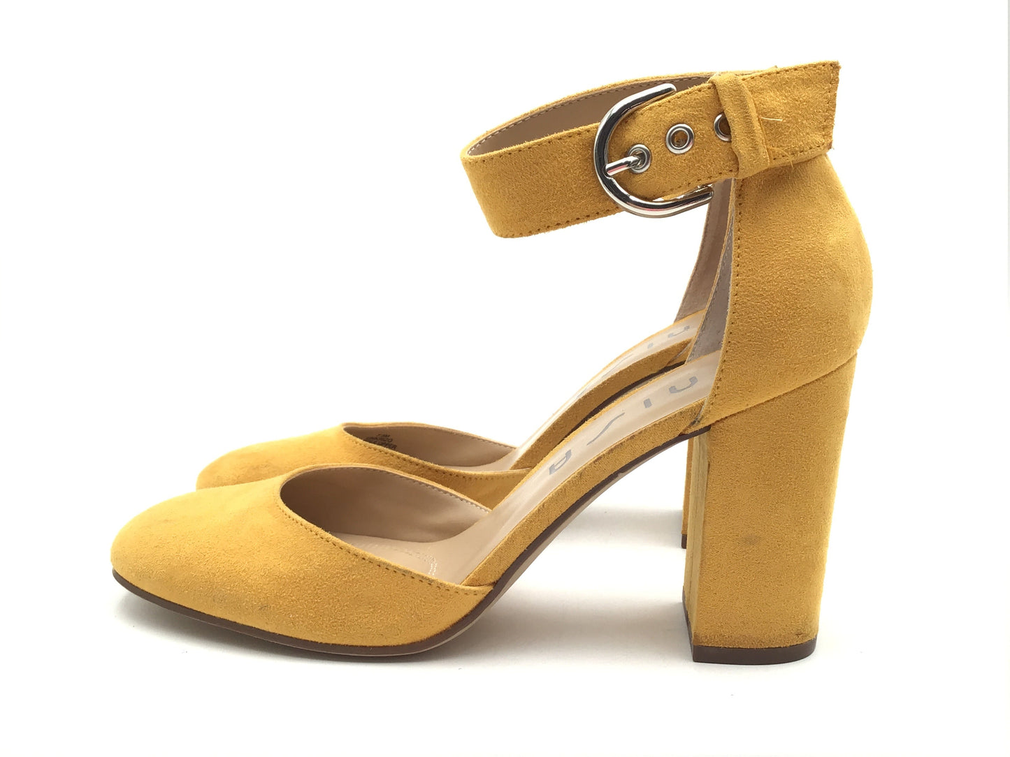 Shoes Heels Block By Unisa In Yellow, Size: 7.5