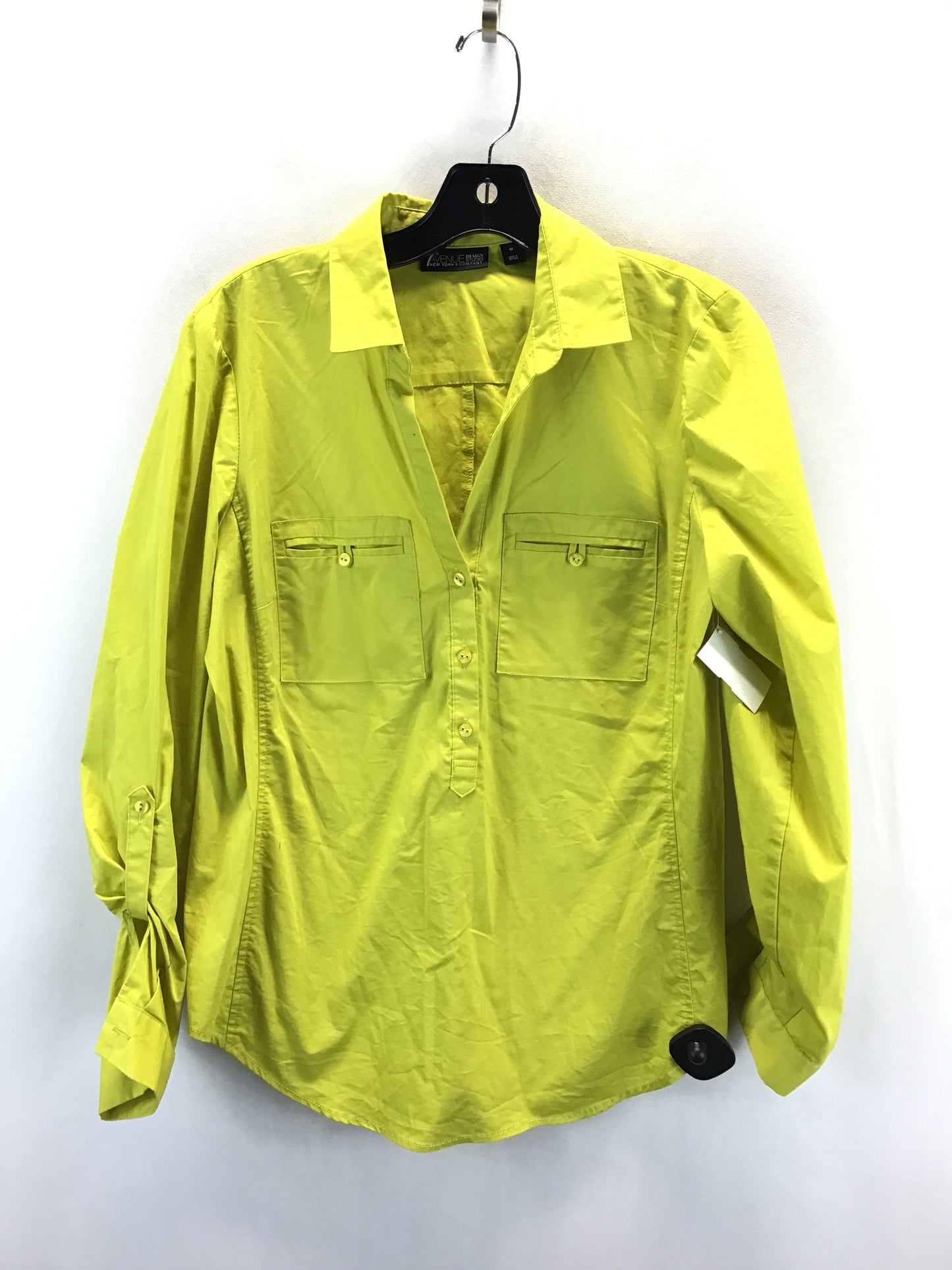 Top Long Sleeve By New York And Co In Yellow, Size: M