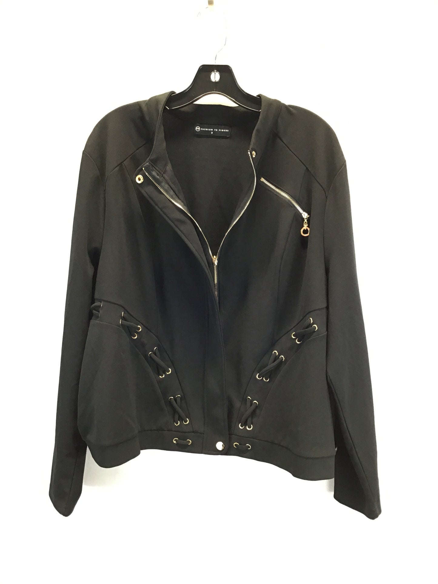 Jacket By Fashion To Figure In Black, Size: 3x