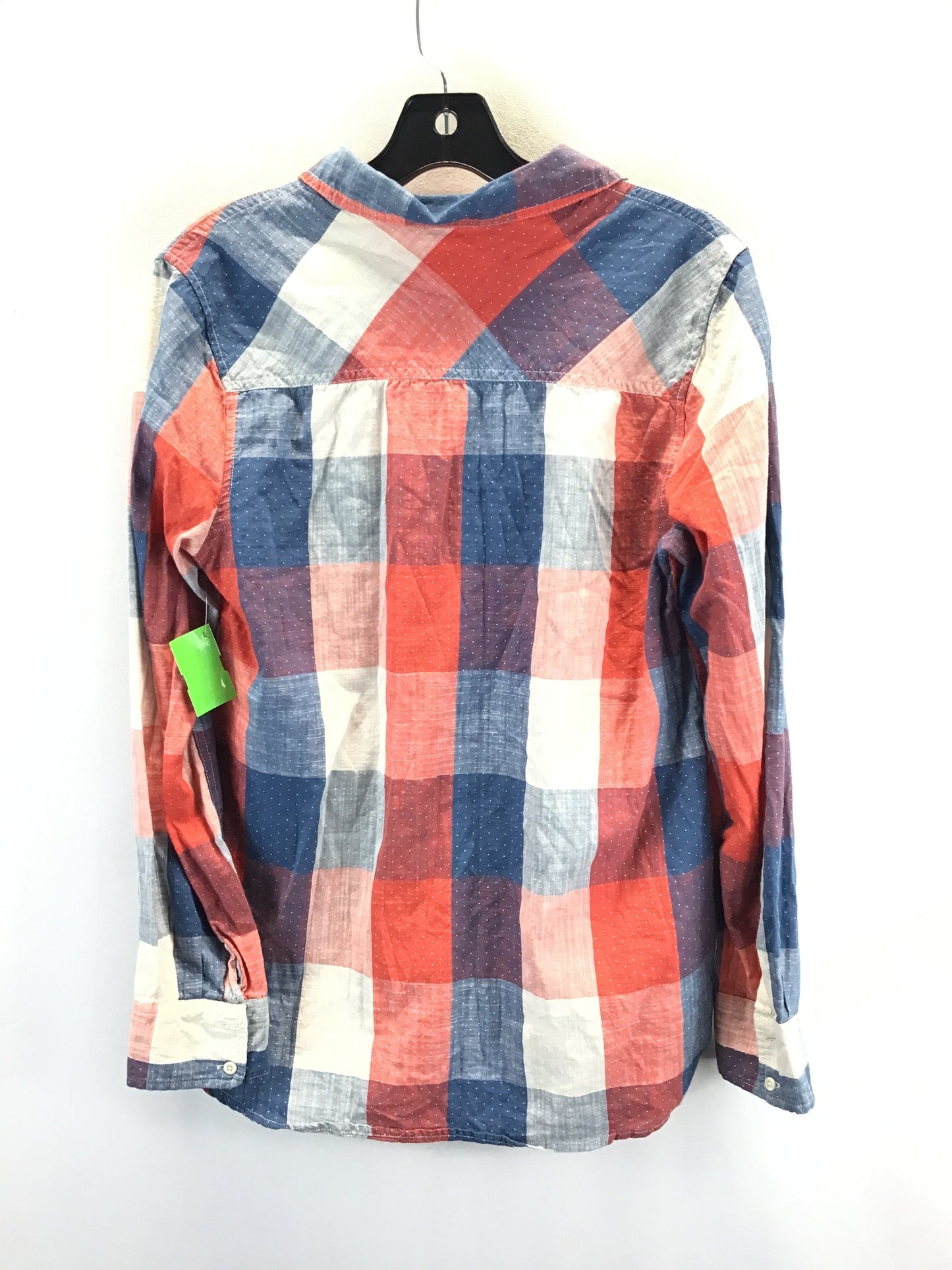 Top Long Sleeve By Merona In Plaid Pattern, Size: M