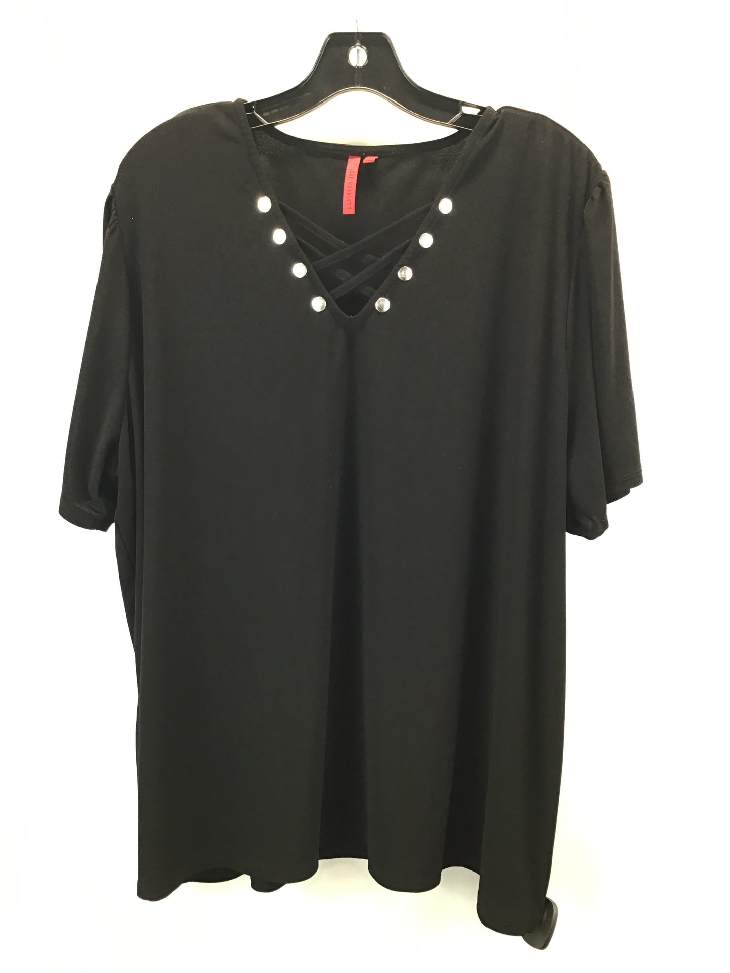 Top Short Sleeve Basic By Clothes Mentor In Black, Size: 3x