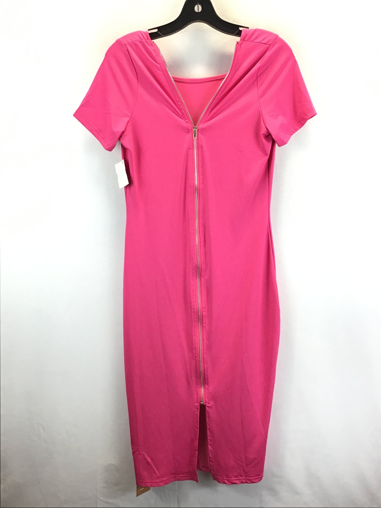 Pink Dress Casual Midi Shein, Size L