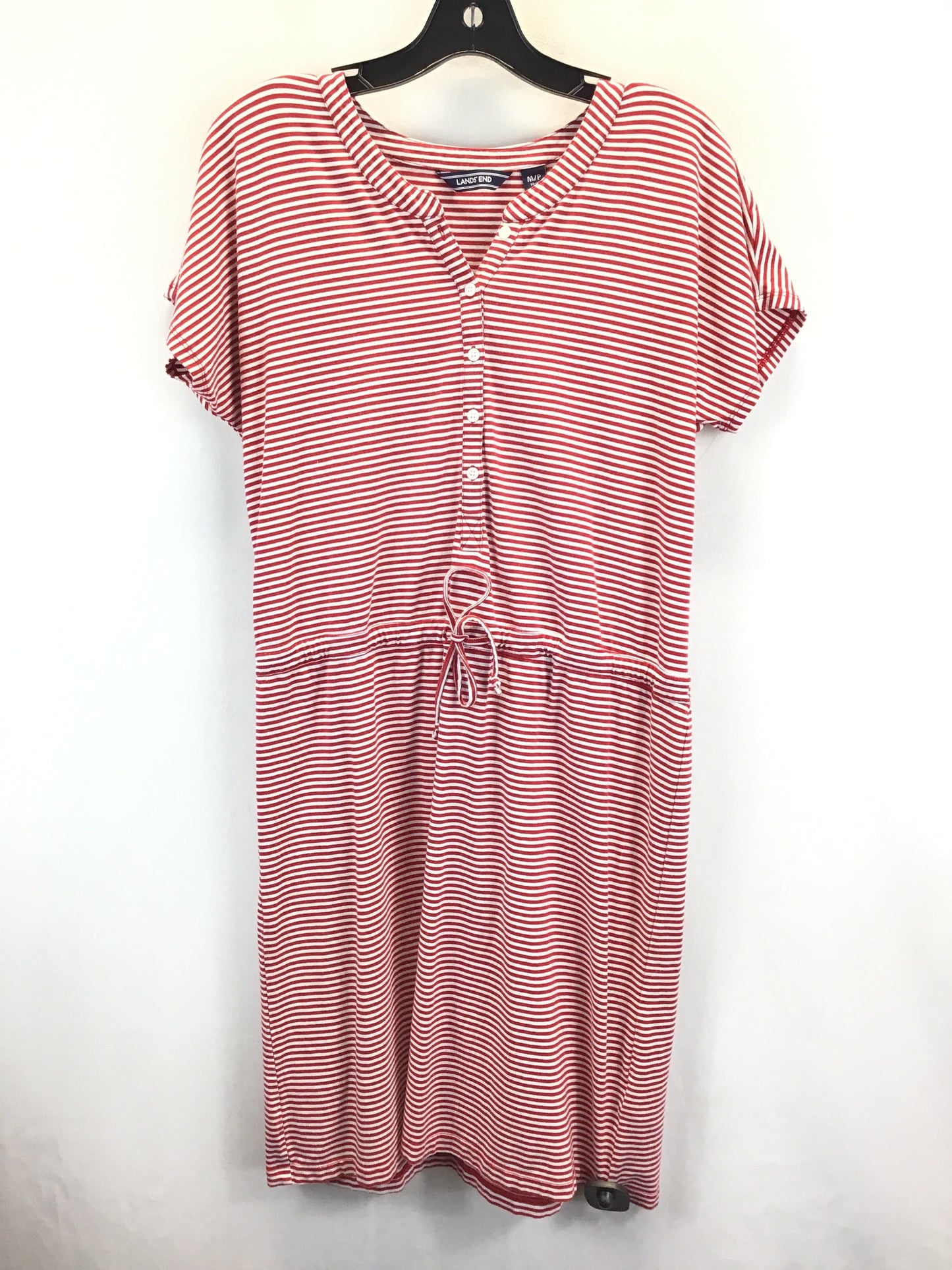 Striped Pattern Dress Casual Midi Lands End, Size M