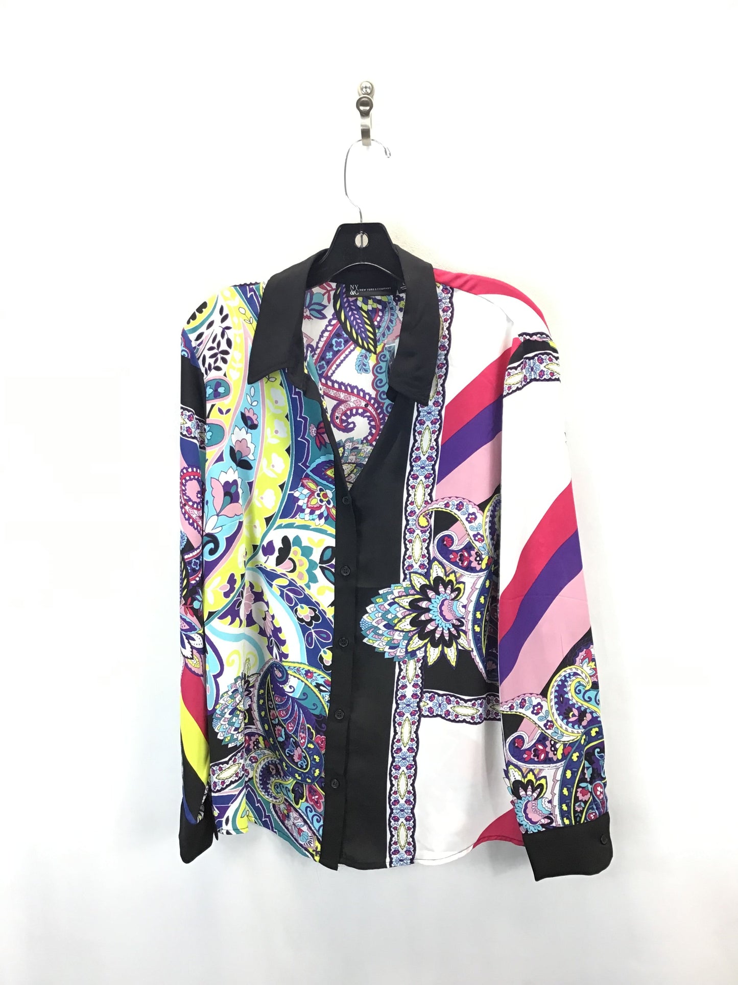 Top Long Sleeve By New York And Co In Multi-colored, Size: L