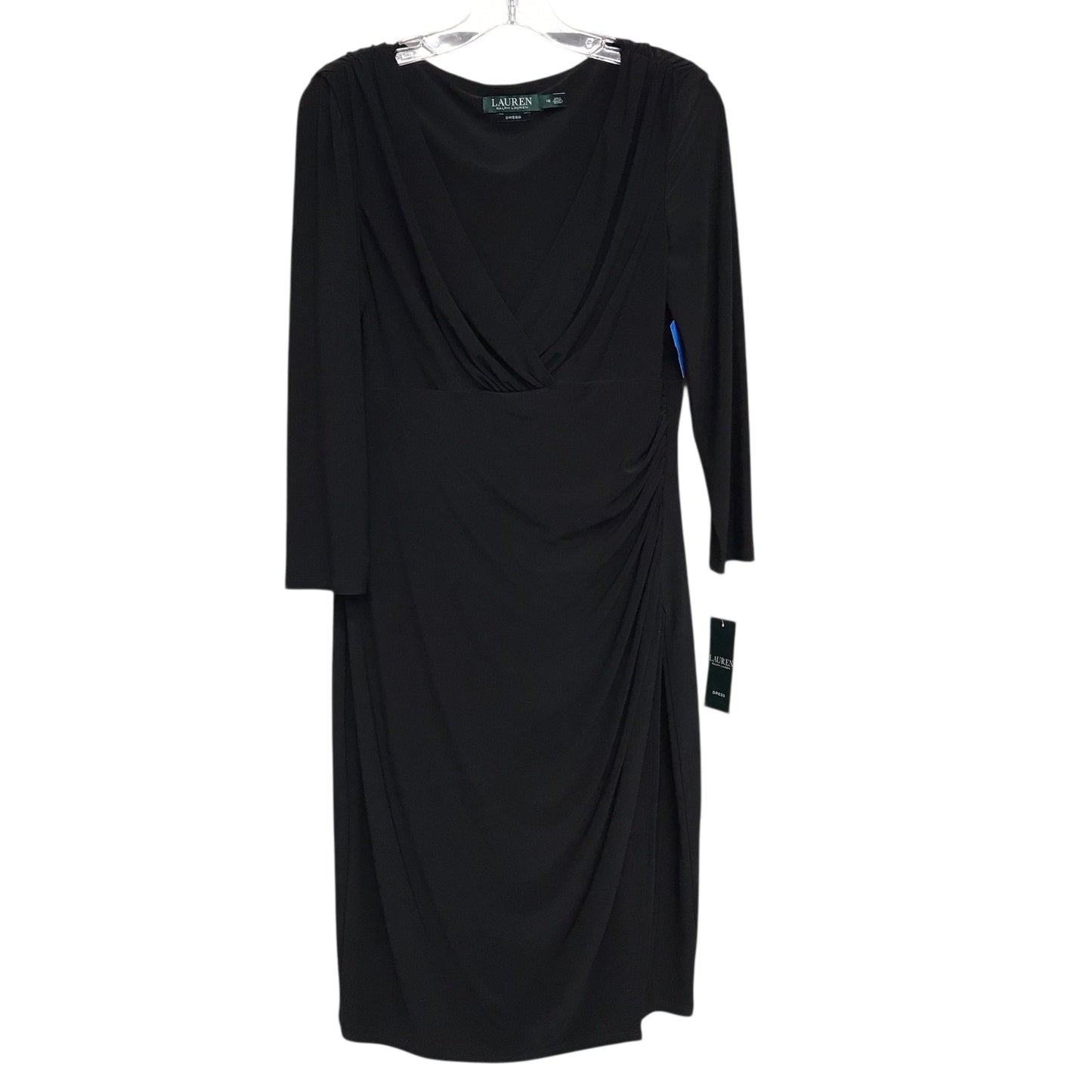 Dress Party Midi By Lauren By Ralph Lauren In Black, Size:L