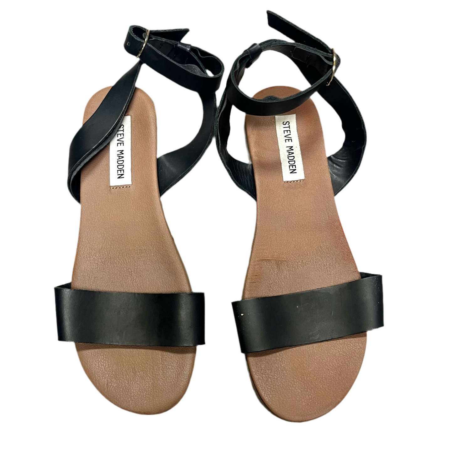 Sandals Flats By Steve Madden In Black & Brown, Size: 8.5