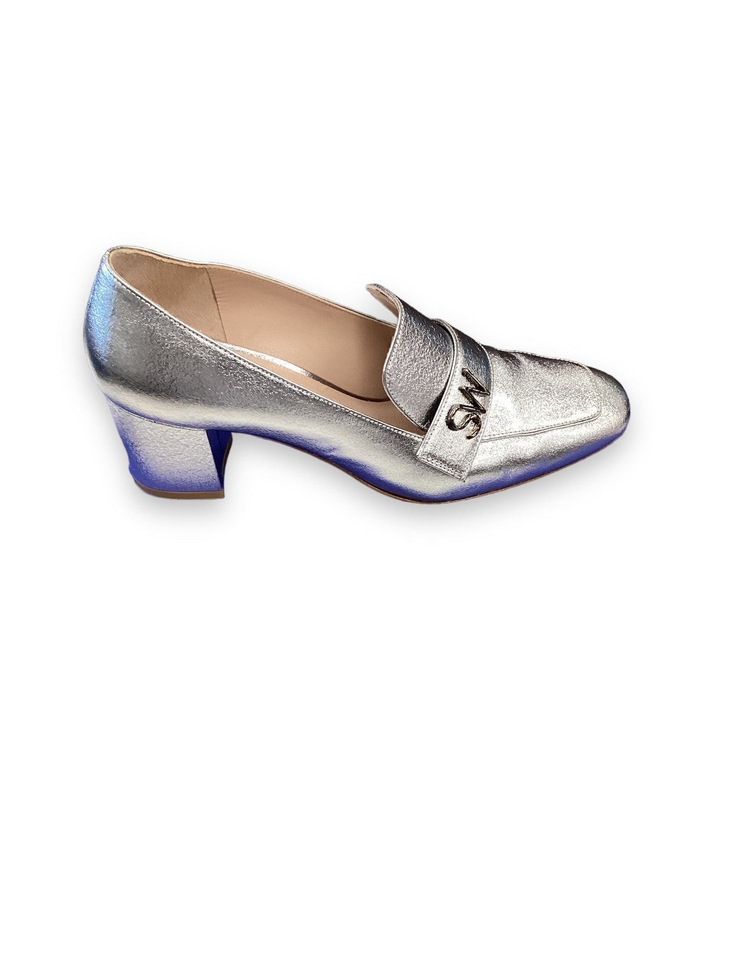 Silver Shoes Designer Stuart Weitzman, Size 6.5