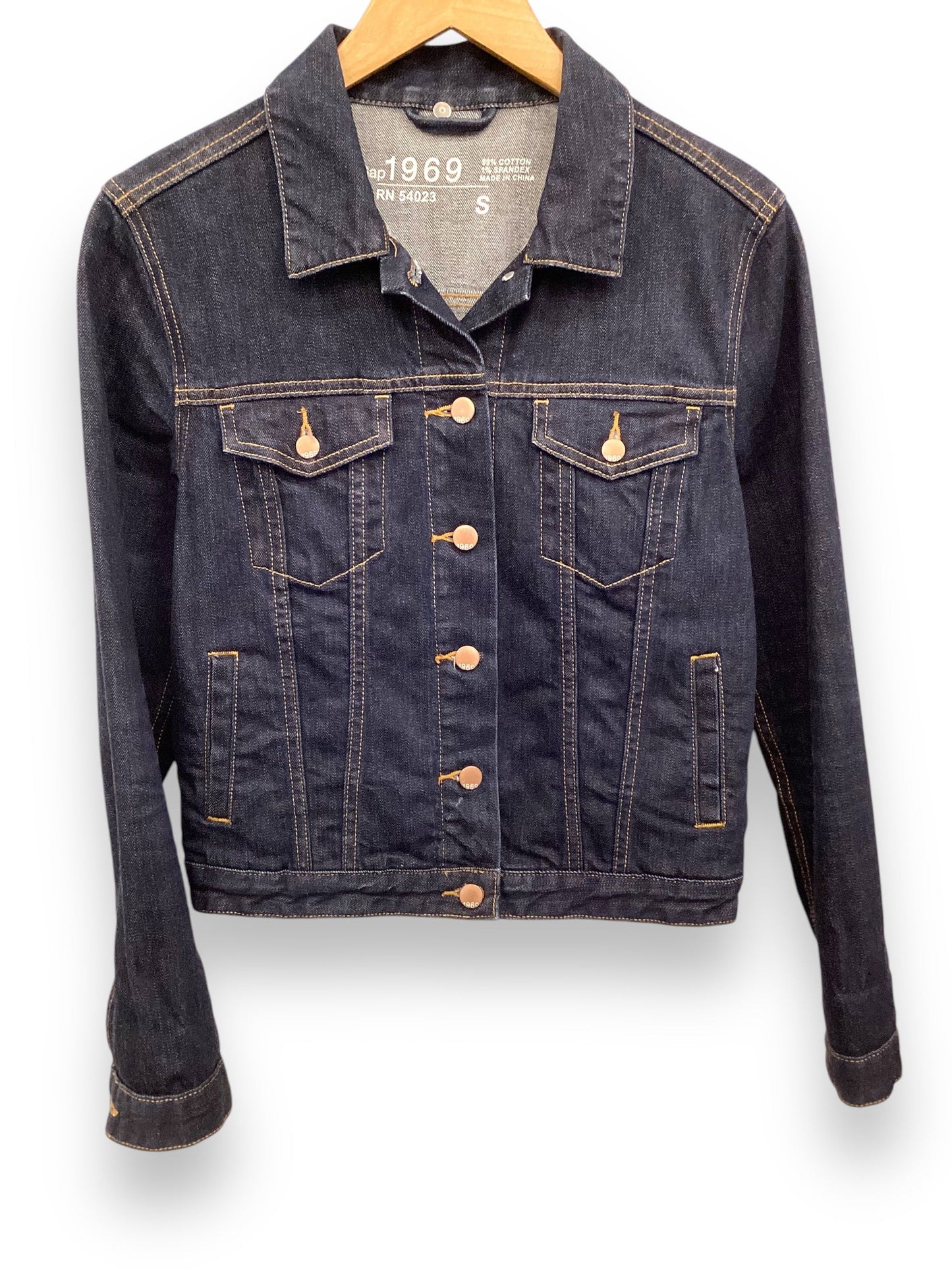 Jacket Denim By Gap In Blue Denim, Size: S