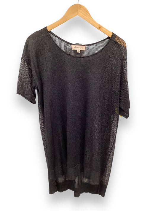 Sweater Short Sleeve By Philosophy In Black, Size: S