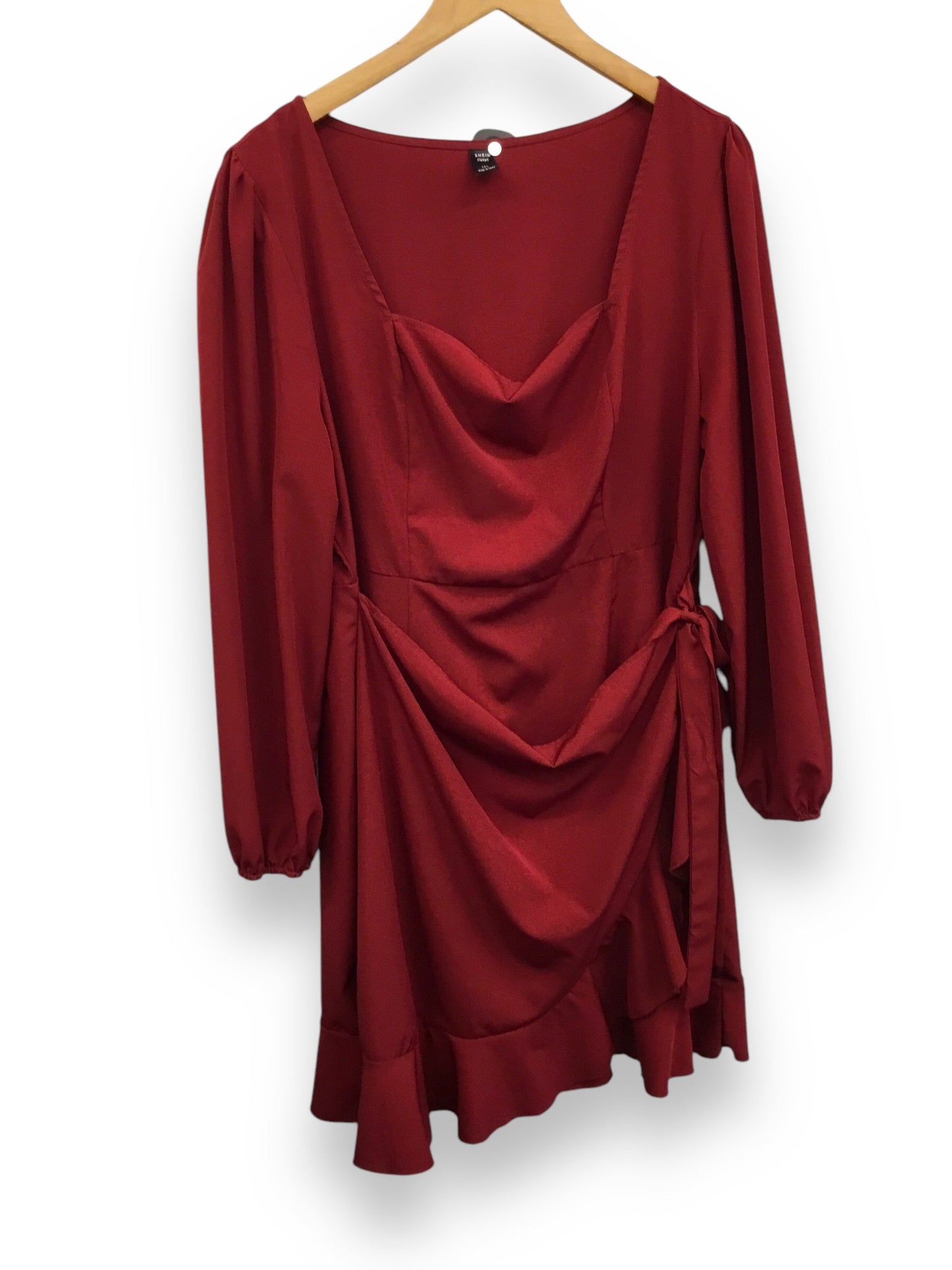 Dress Casual Midi By Shein In Maroon, Size: 1x