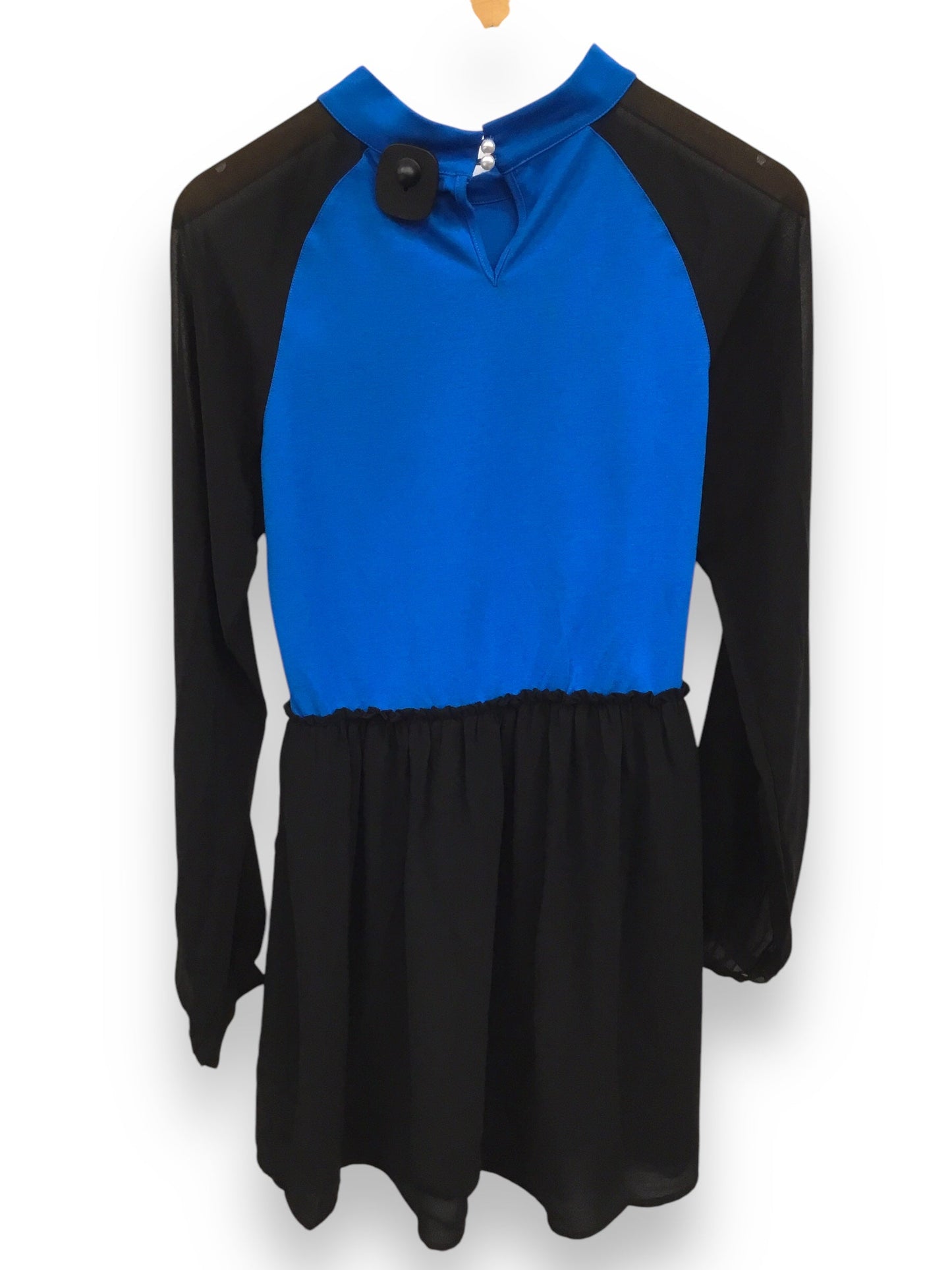 Dress Casual Midi By Clothes Mentor In Black & Blue, Size: L