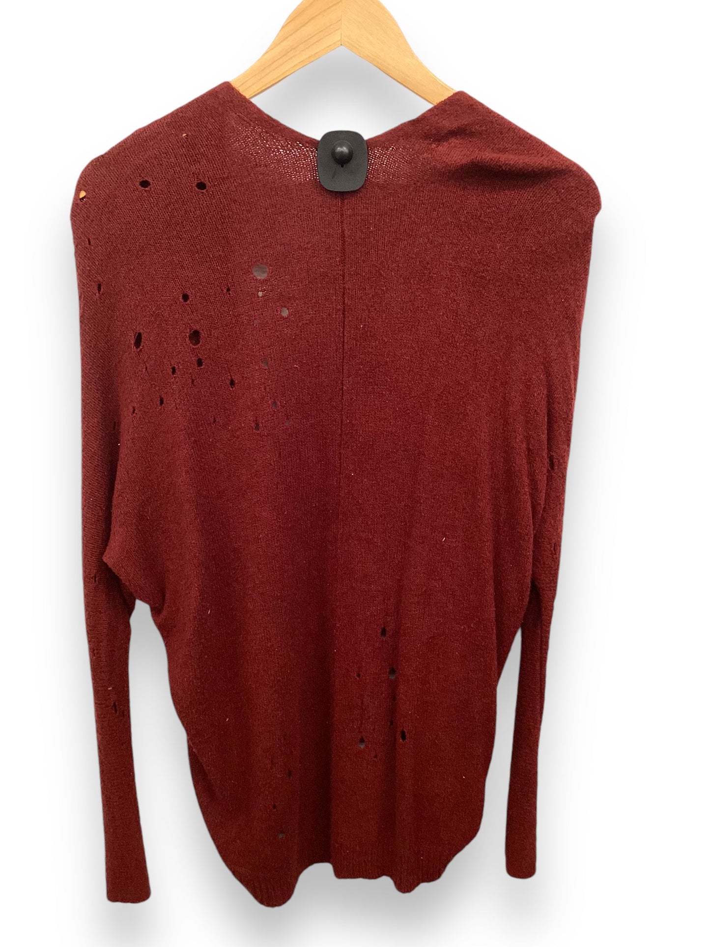 Cardigan By Express In Maroon, Size: Xs