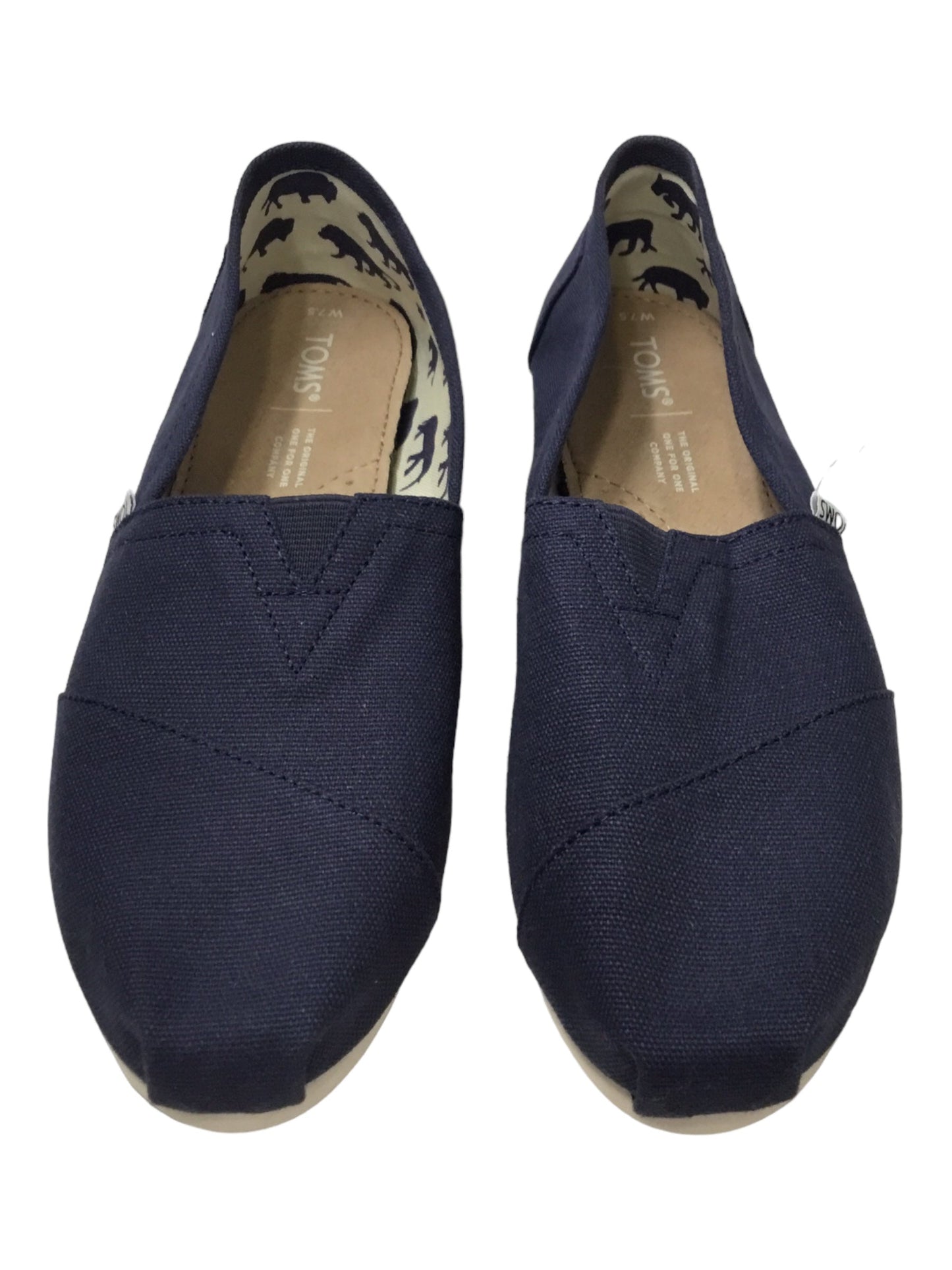 Navy Shoes Flats Toms, Size 7.5