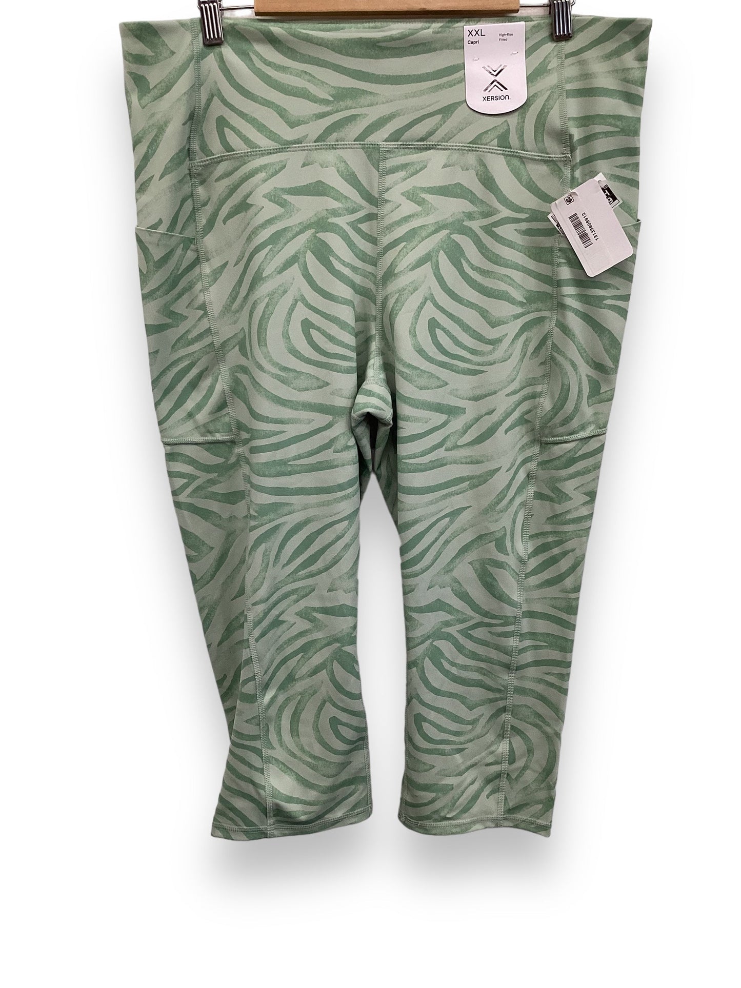 Athletic Leggings Capris By Xersion In Green, Size: Xxl