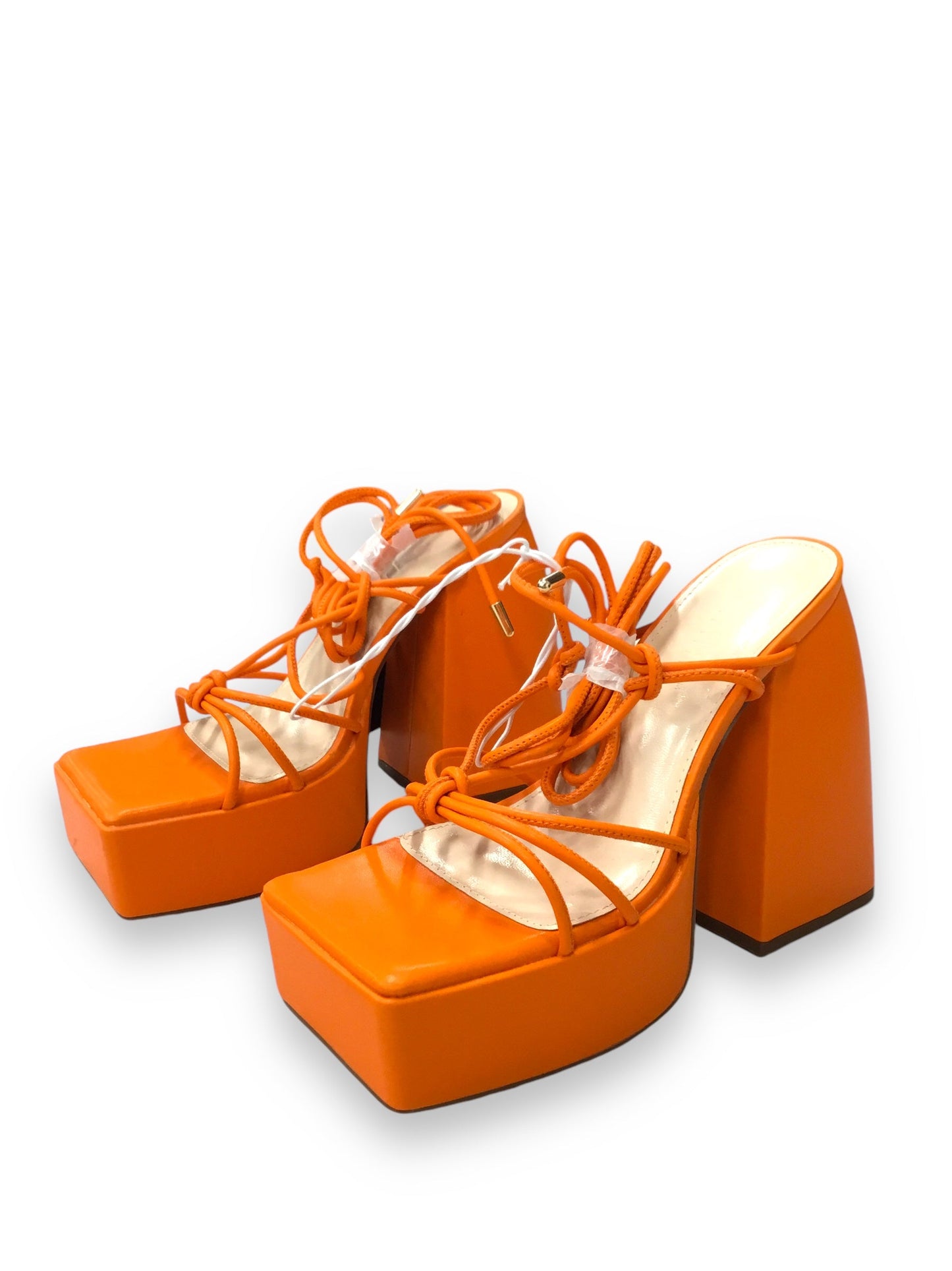 Shoes Heels Block By Liliana In Orange, Size: 6.5