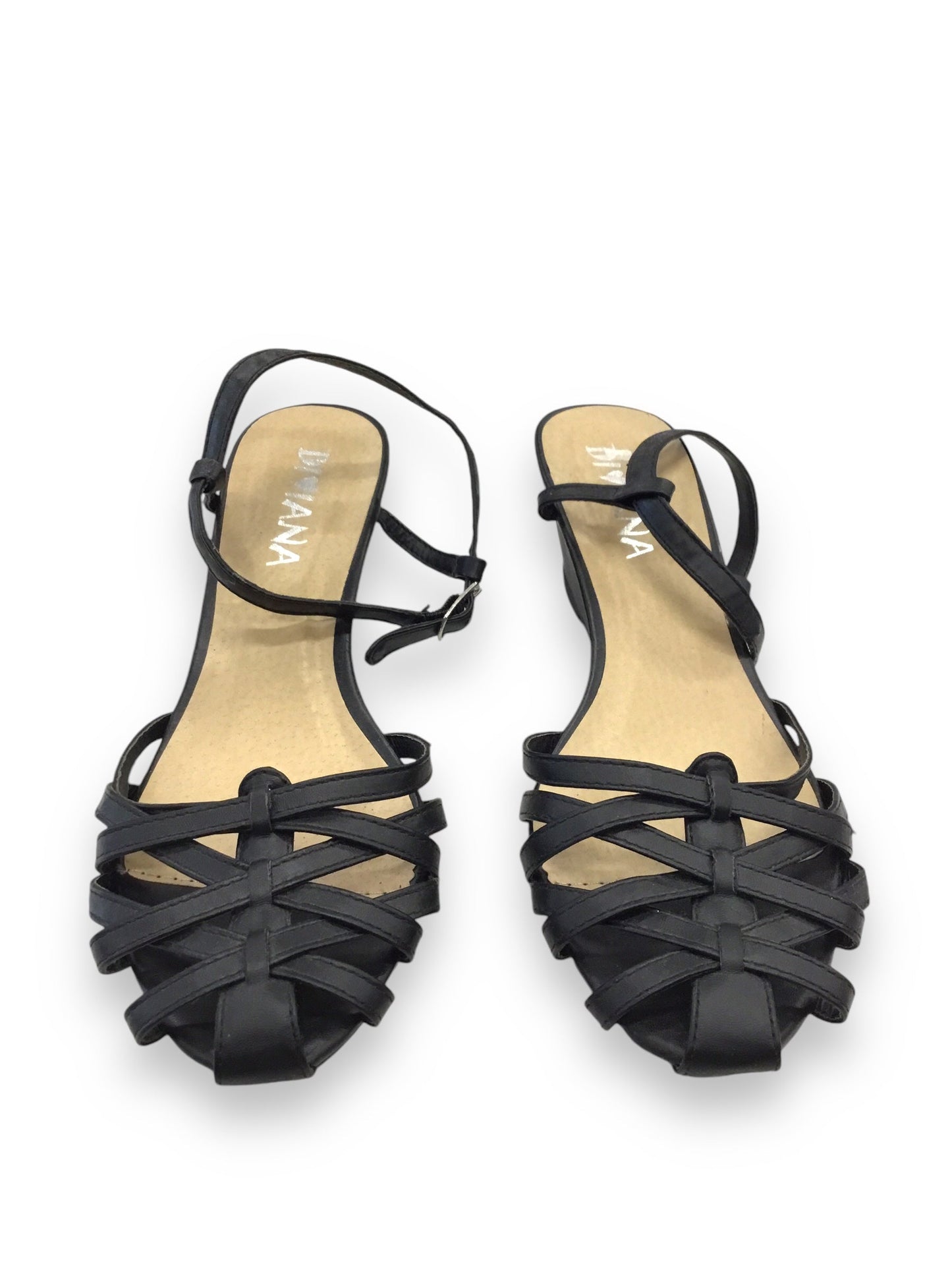 Sandals Heels Block By Clothes Mentor In Black, Size: 7.5