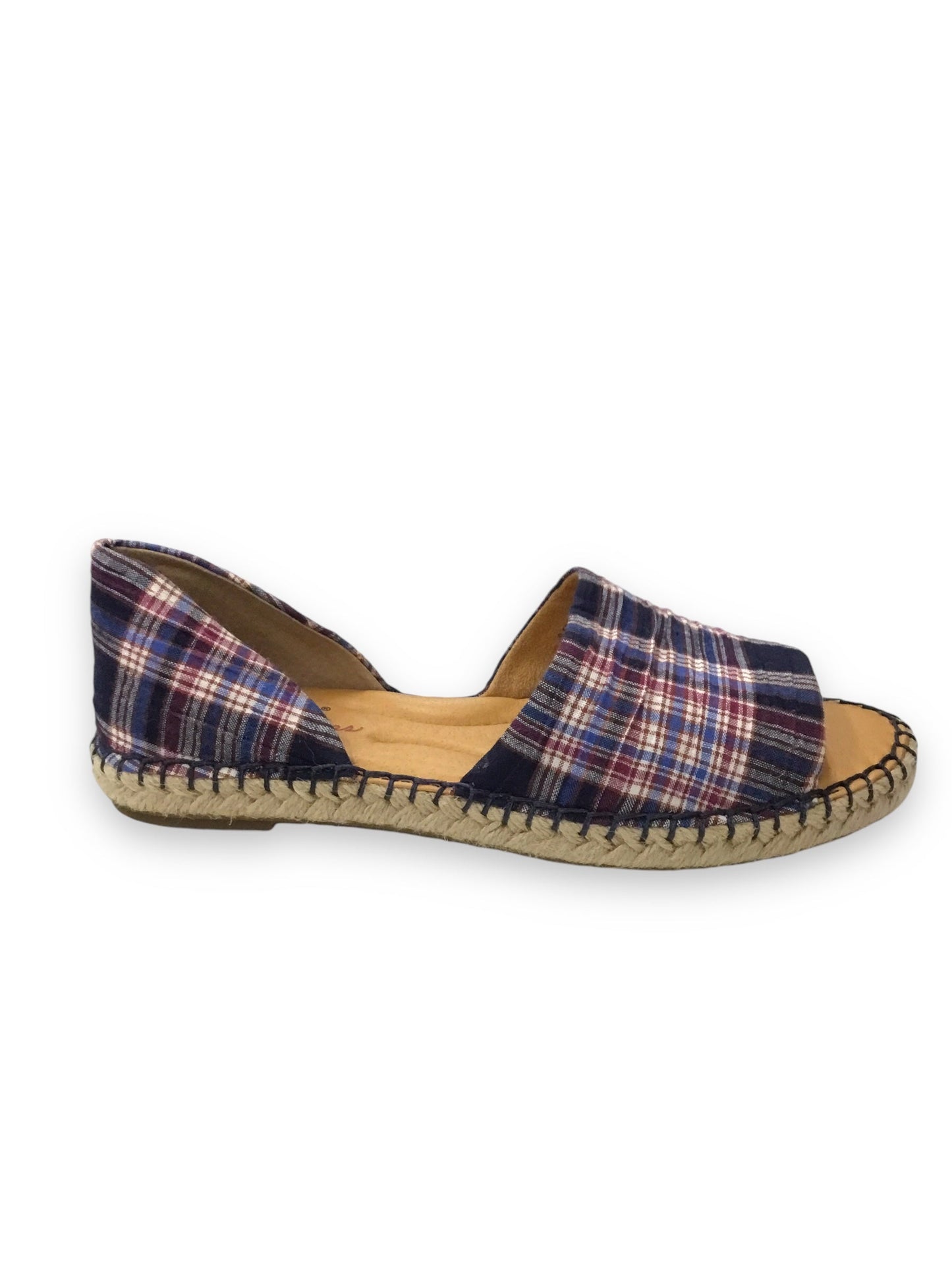 Shoes Flats By Born In Plaid Pattern, Size: 6.5