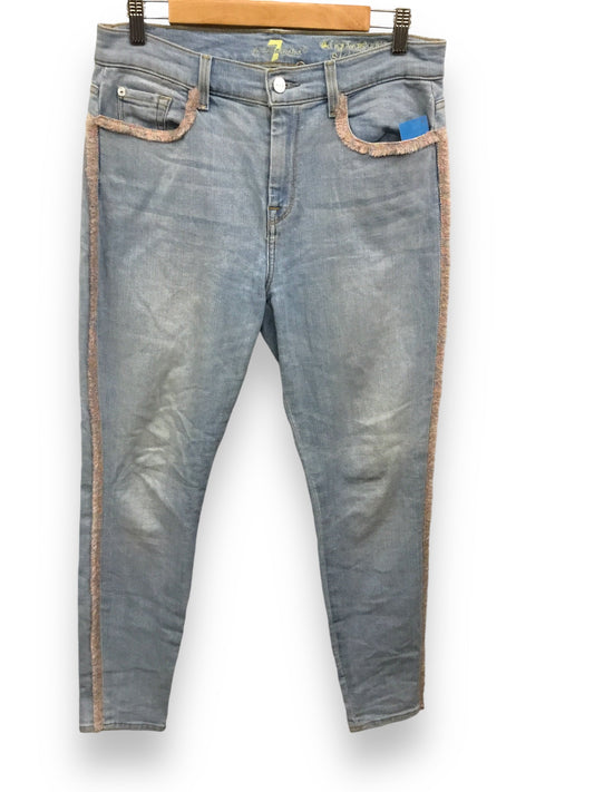 Jeans Skinny By Seven 7 In Blue Denim, Size: 10