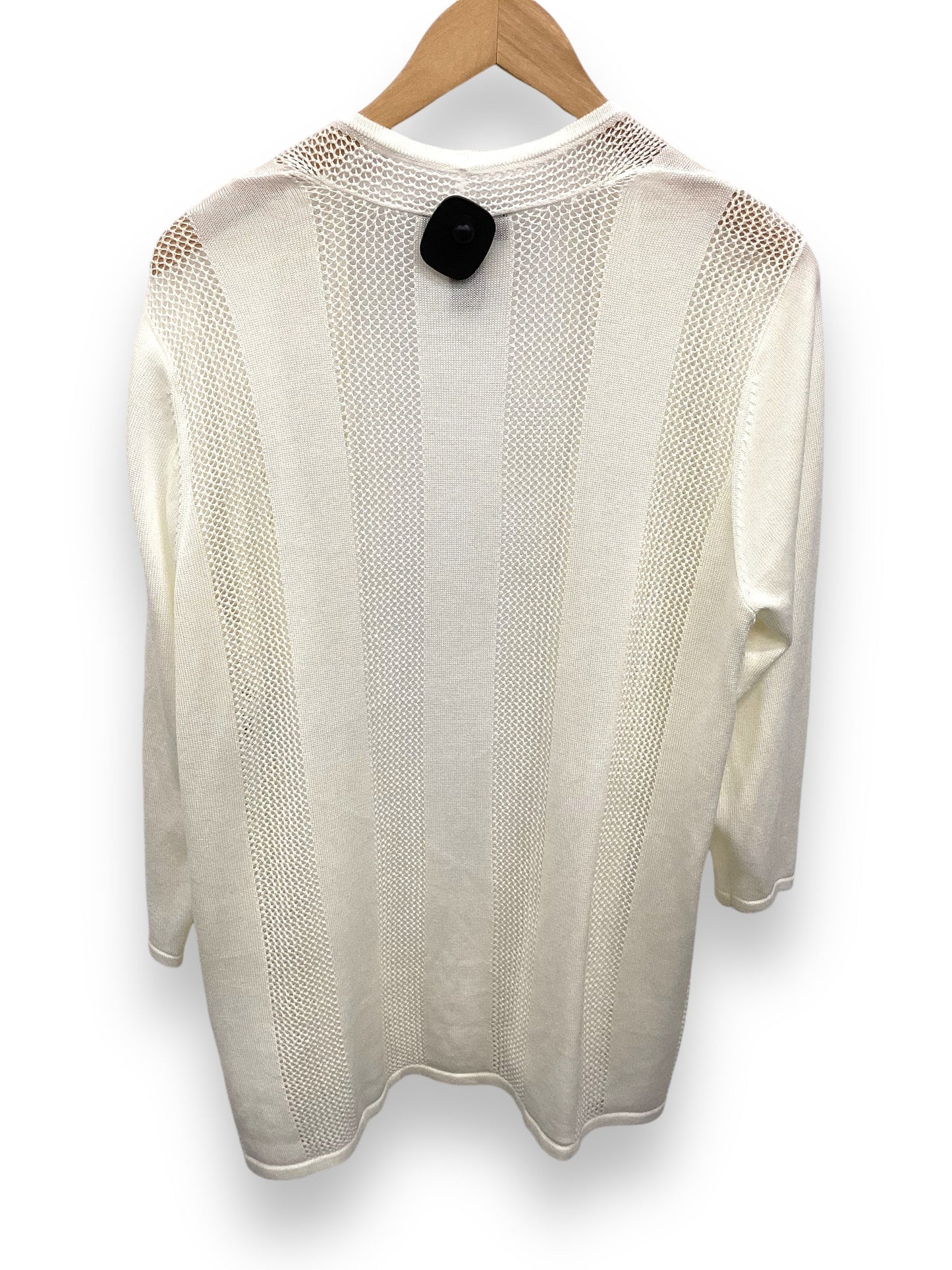 Sweater Cardigan By Grace In White, Size: Xl