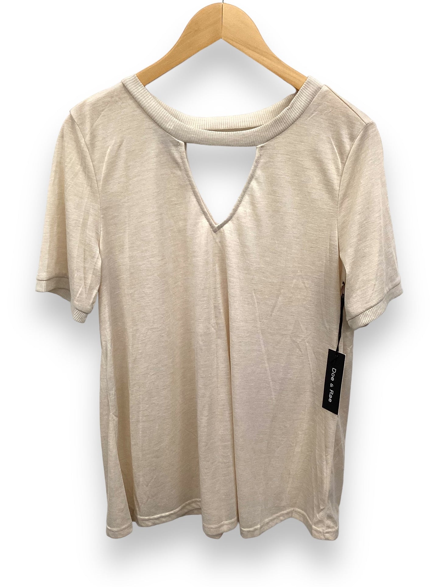 Cream Top Short Sleeve Doe & Rae, Size L