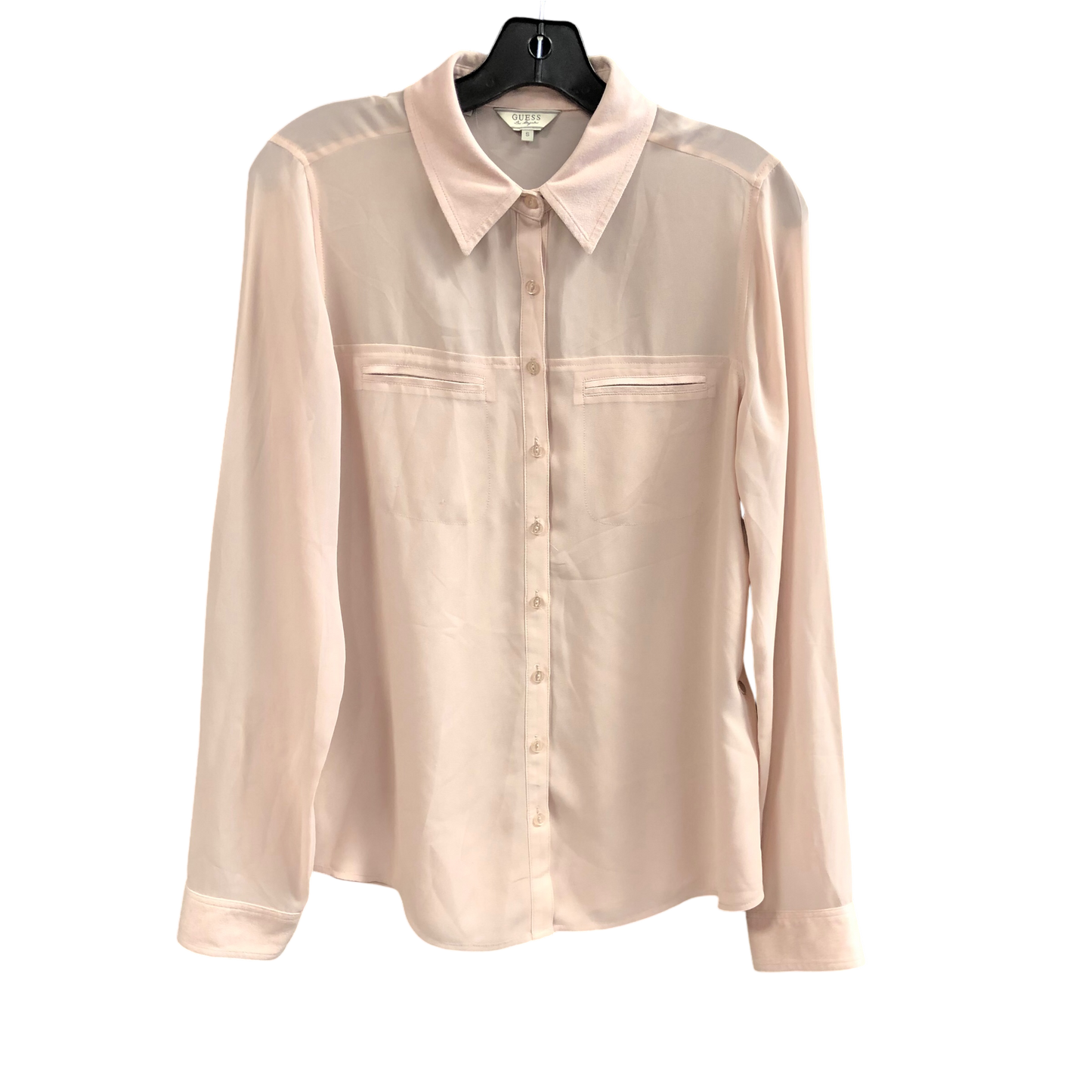 Top Long Sleeve By Guess In Pink, Size: S