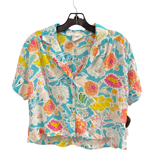 Floral Top Short Sleeve Designer Anthropologie, Size S