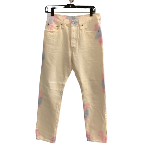 Cream & Pink Jeans Straight Levis, Size 6