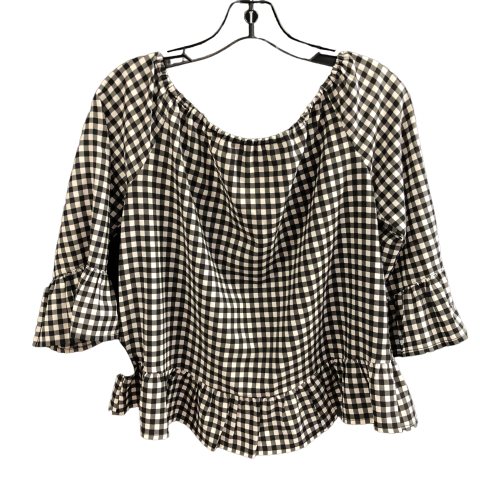 Checkered Pattern Top 3/4 Sleeve Sanctuary, Size Xs