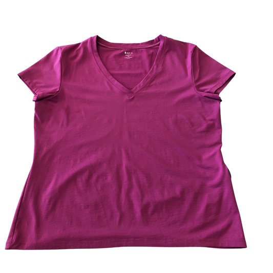 Top Short Sleeve By Apt 9 In Pink, Size: Xl