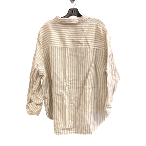 Top Long Sleeve By H&m In Tan & White, Size: Xxl