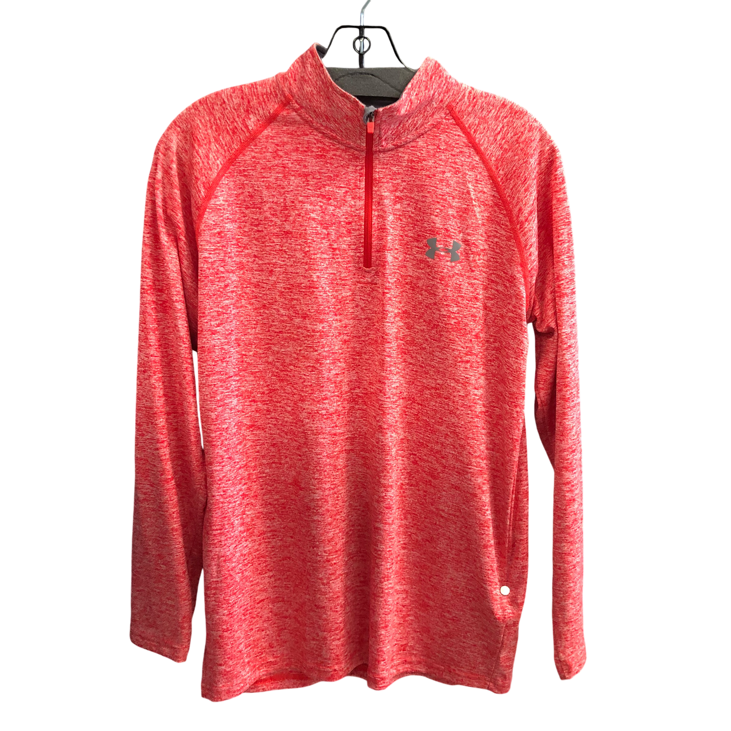 Athletic Top Long Sleeve Collar By Under Armour In Red, Size: S