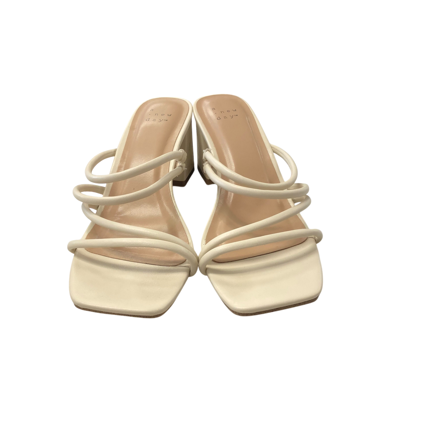 Sandals Heels Block By A New Day In Cream, Size: 8