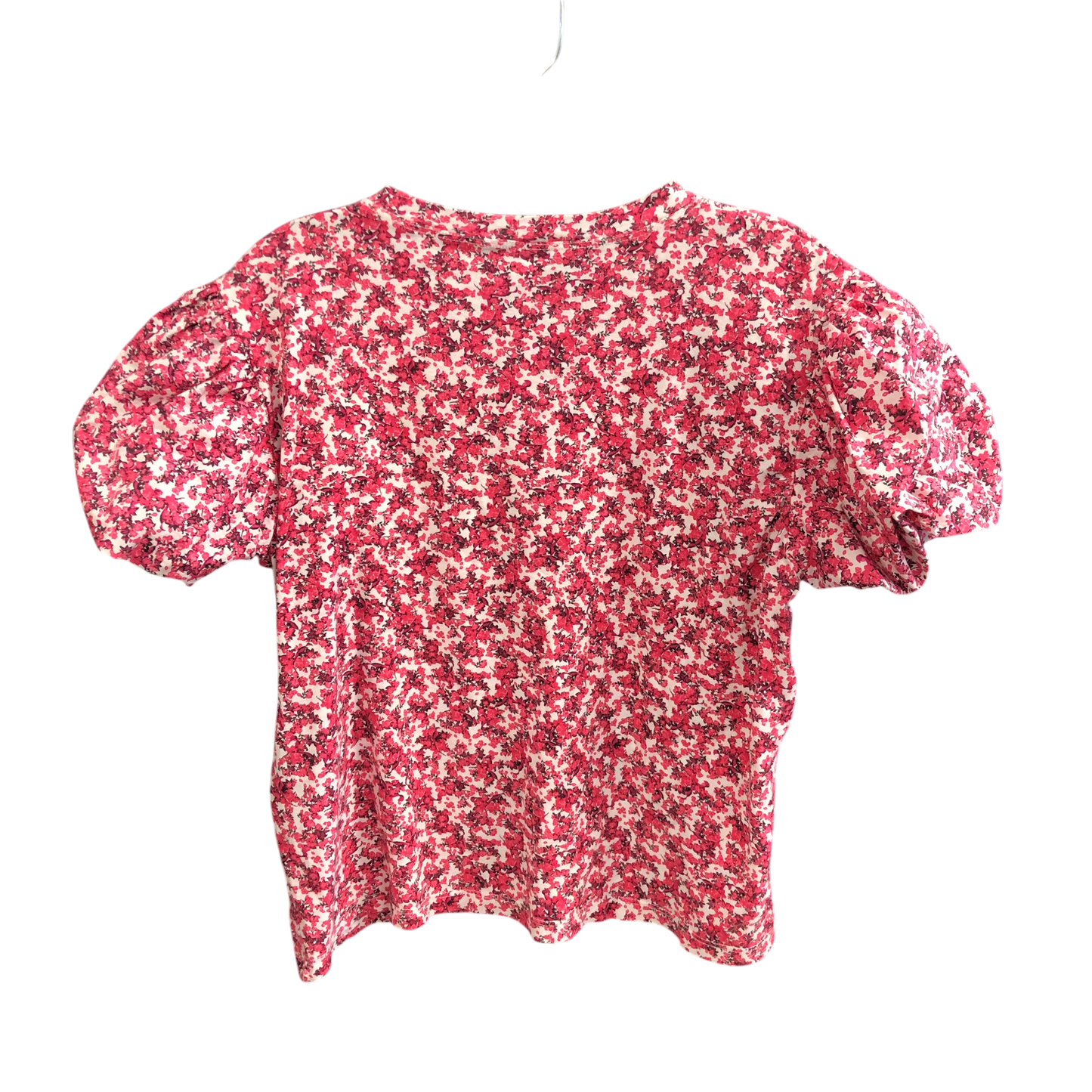 Top Short Sleeve By Zara In Pink & White, Size: L