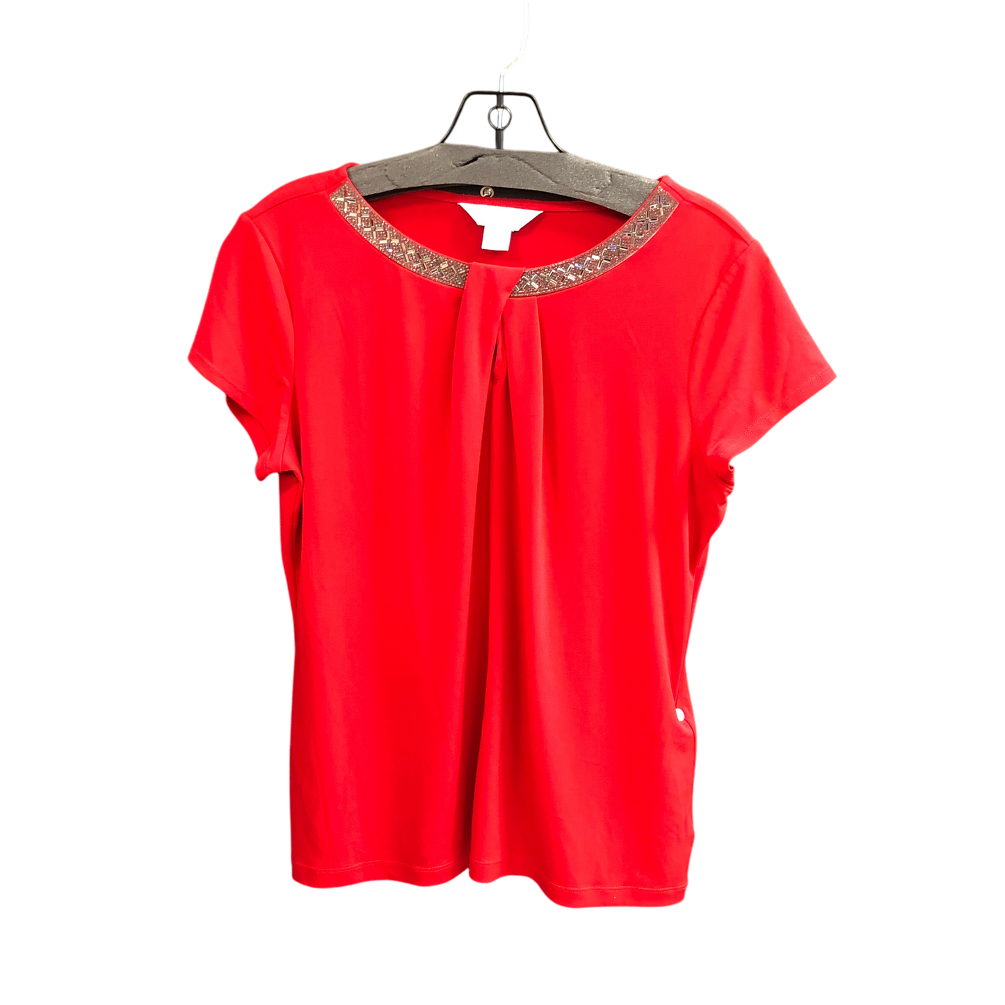 Top Short Sleeve By Liz Claiborne In Red, Size: M