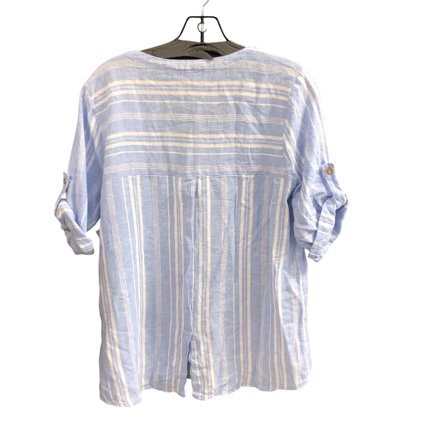 Top 3/4 Sleeve By Ellen Tracy In Blue & White, Size: M