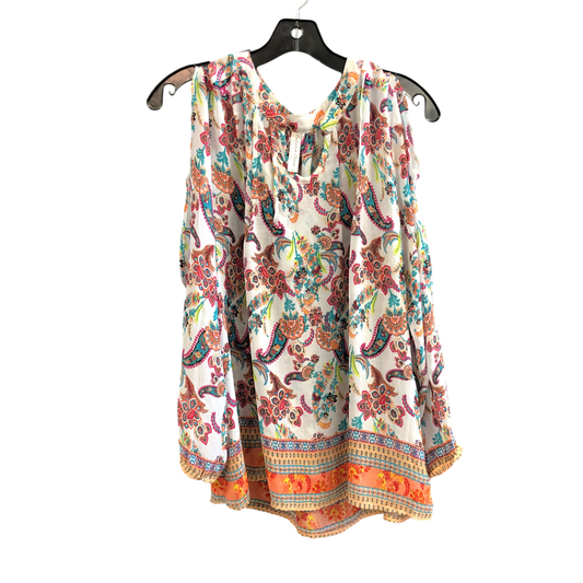 Top Long Sleeve By Perseption Concept In Paisley Print, Size: S