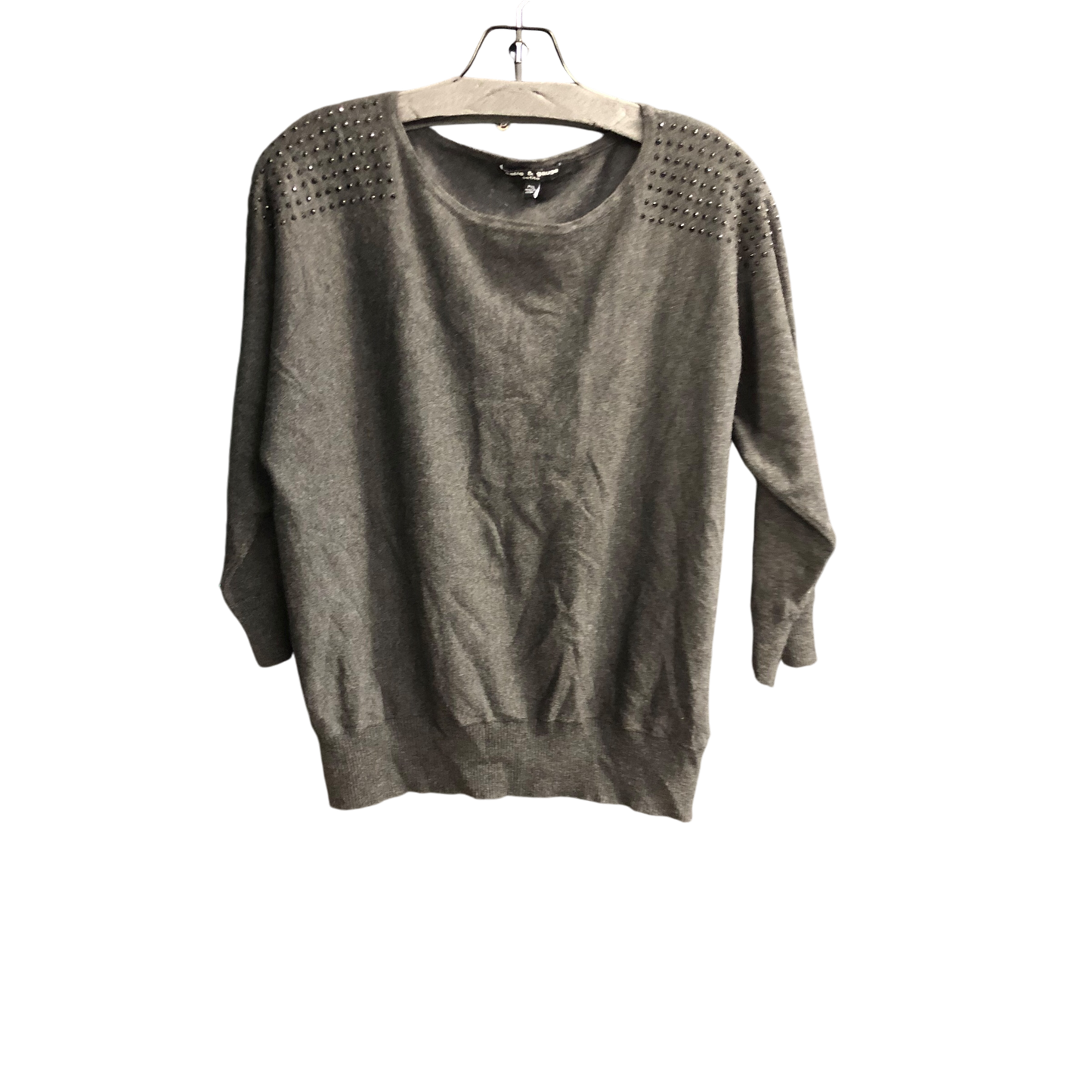 Sweater By Cable And Gauge In Grey, Size: Xlp