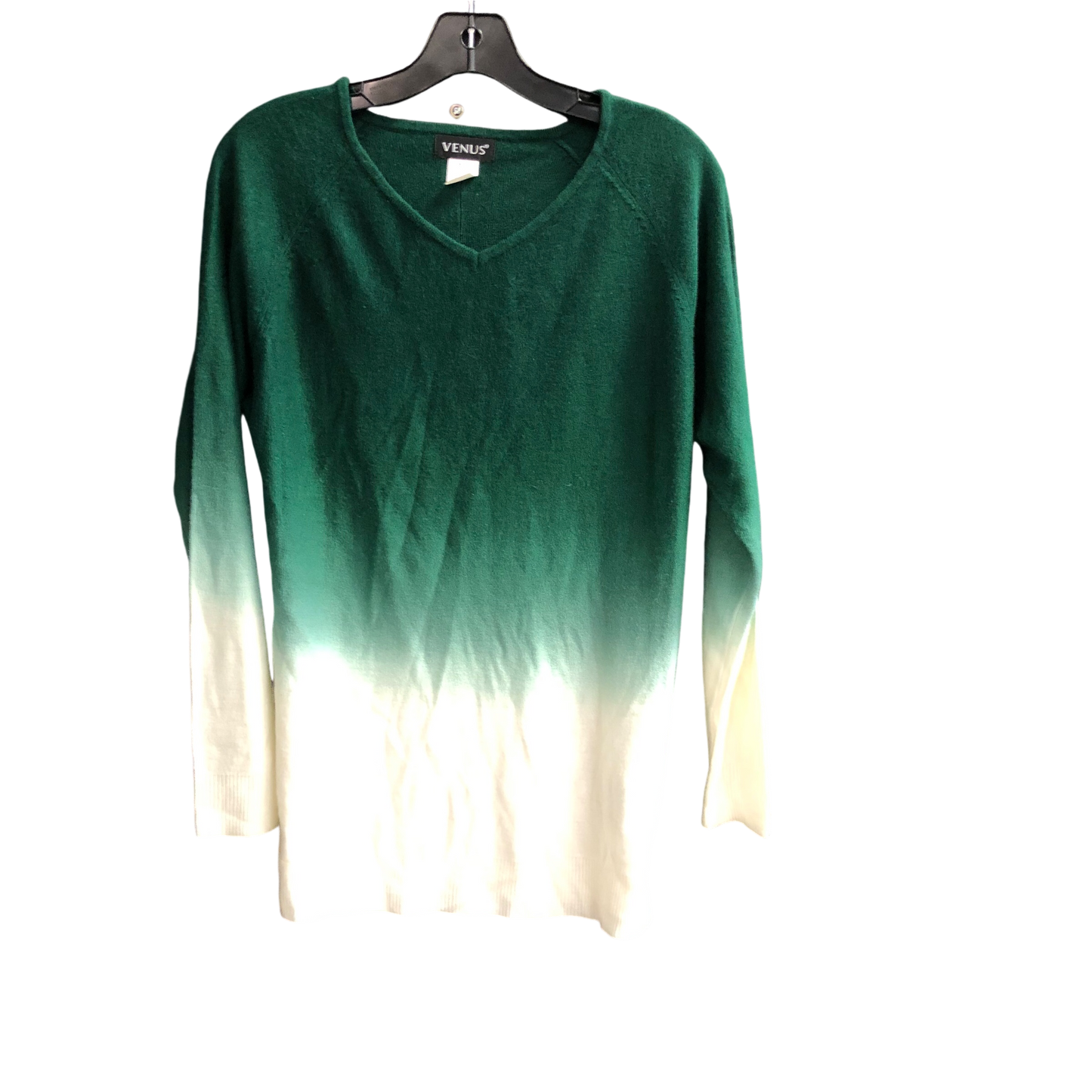 Sweater By Venus In Green & White, Size: M