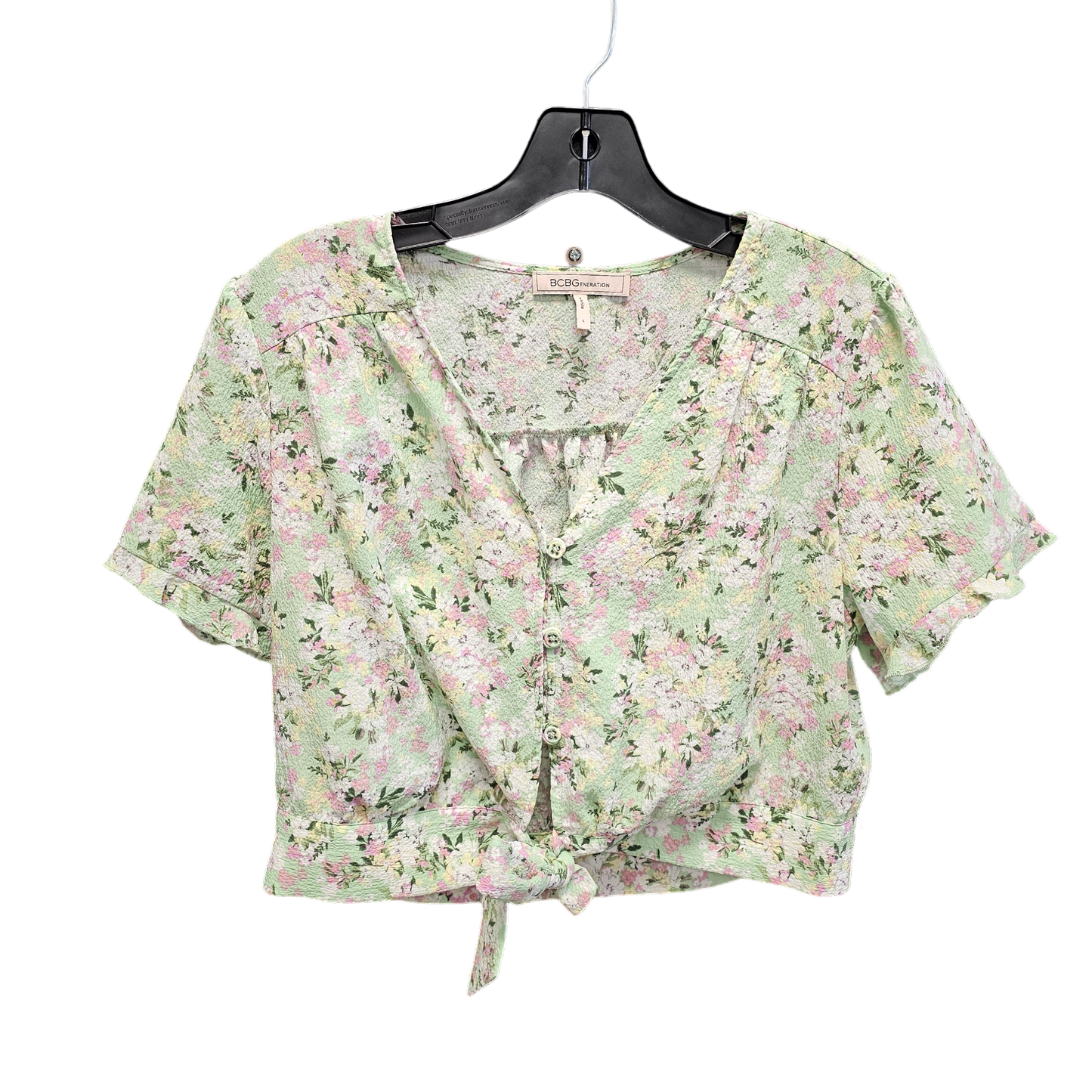 Green & Pink Top Short Sleeve Bcbgeneration, Size L