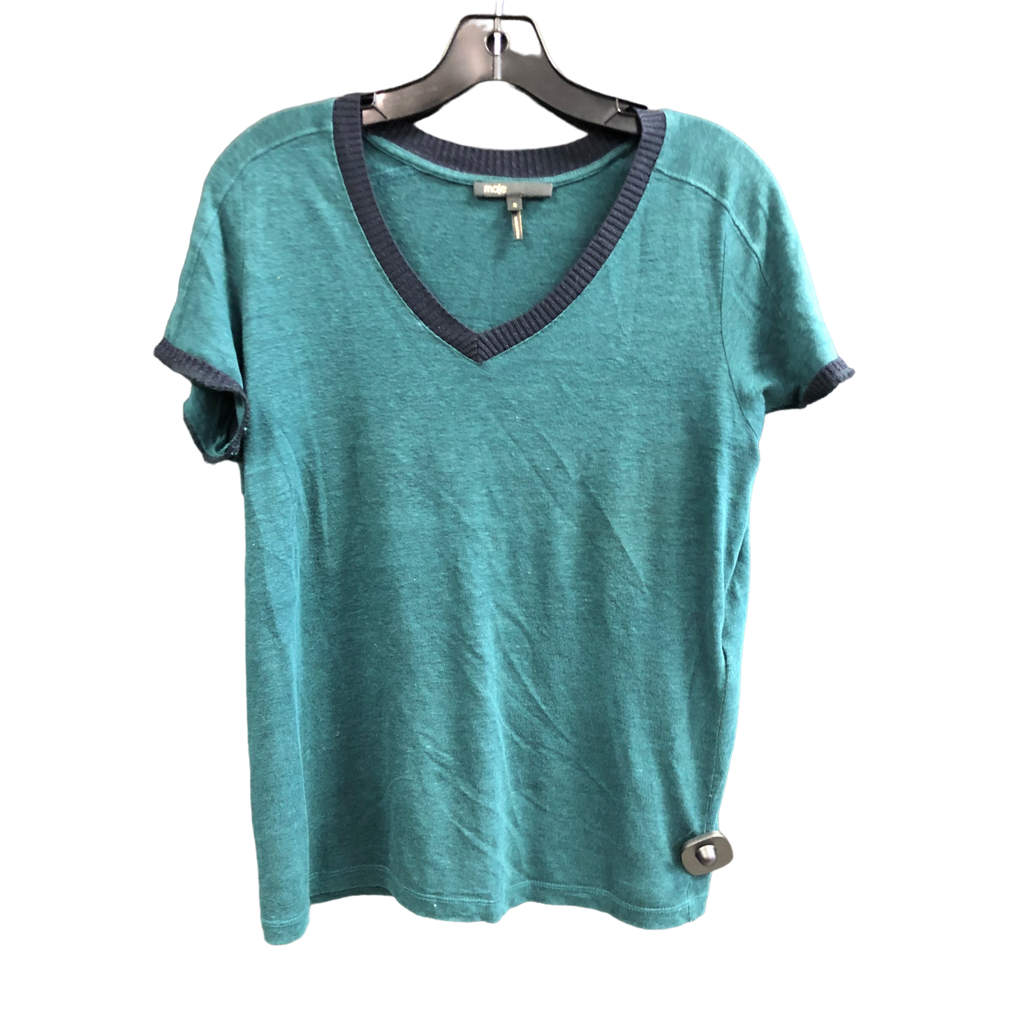 Green Top Short Sleeve Designer maje , Size L