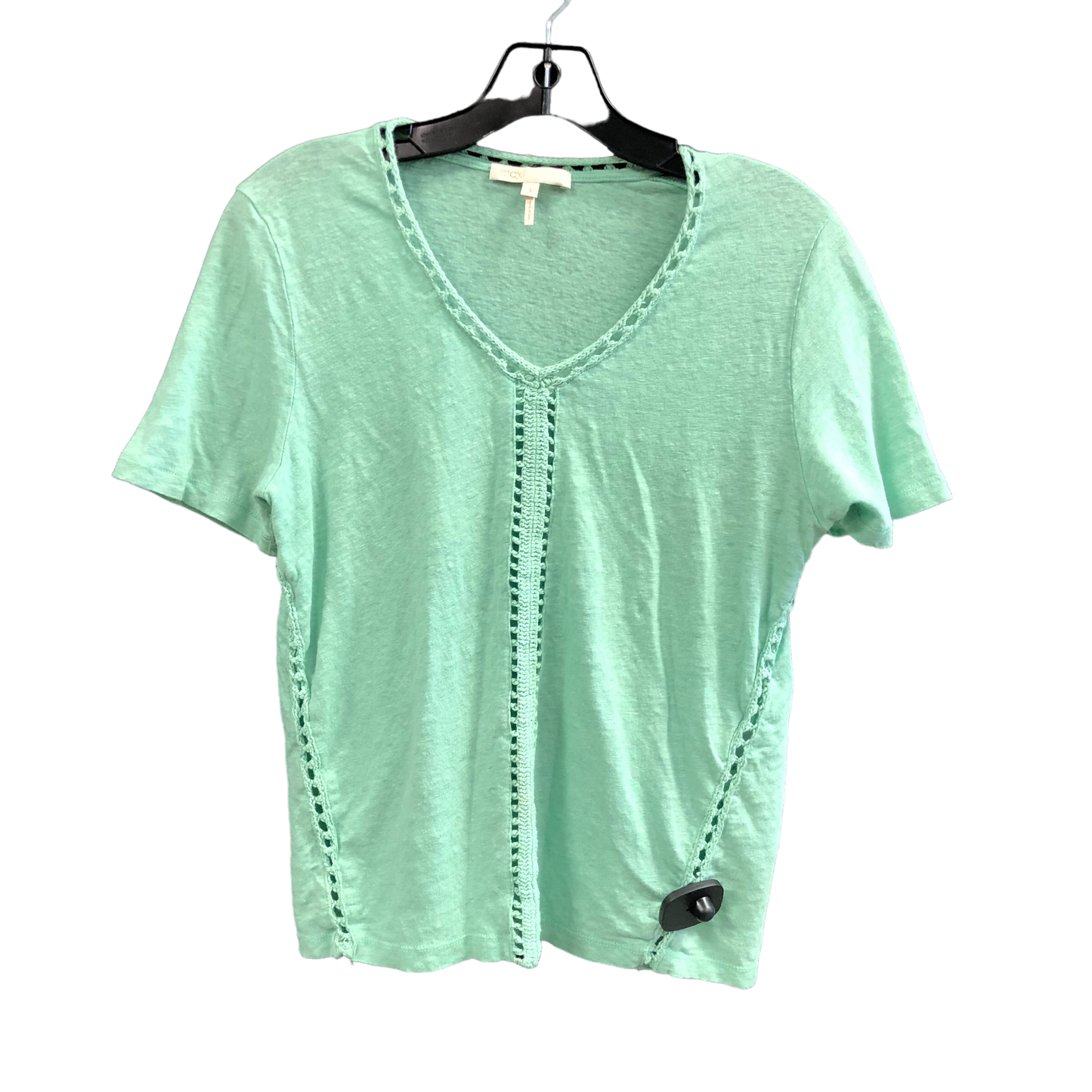 Green Top Short Sleeve Designer maje , Size L