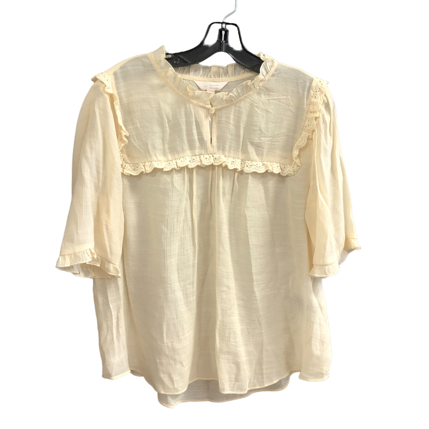 Beige Top Short Sleeve Lc Lauren Conrad, Size L