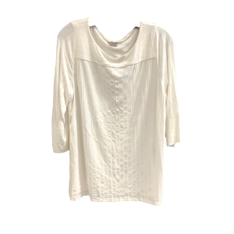 Top Long Sleeve By Chicos In White, Size: L