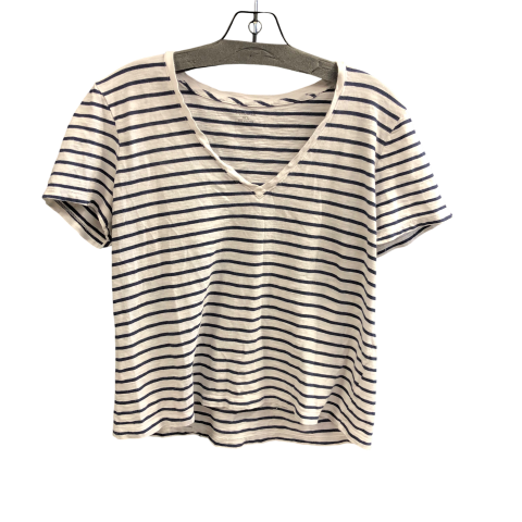 Top Short Sleeve By Madewell In Striped Pattern, Size: L