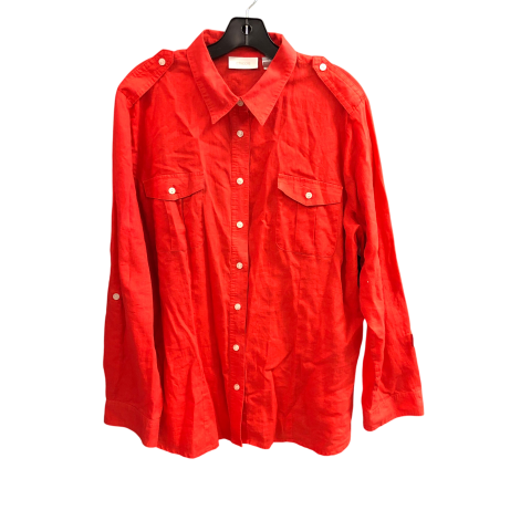 Top Long Sleeve By Chicos In Red, Size: Xl