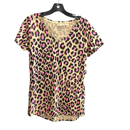 Top Short Sleeve By New York And Co In Animal Print, Size: M