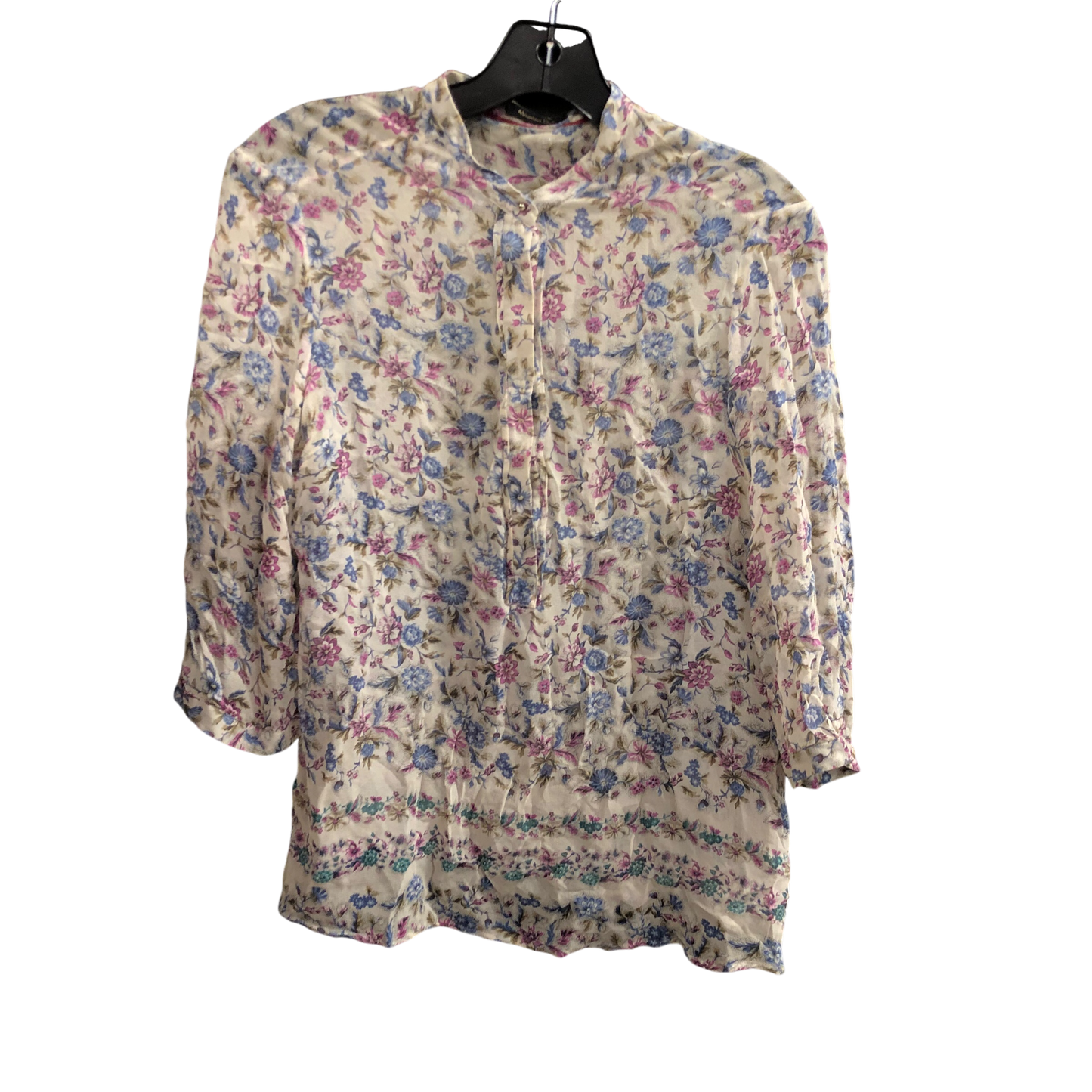 Top Long Sleeve Designer By Massimo Dutti In Floral Print, Size: S