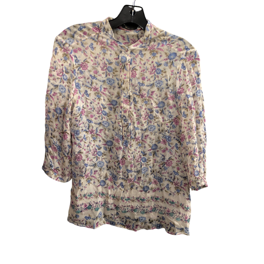 Top Long Sleeve Designer By Massimo Dutti In Floral Print, Size: S